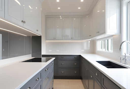 Mixed Matte and Gloss Cabinets